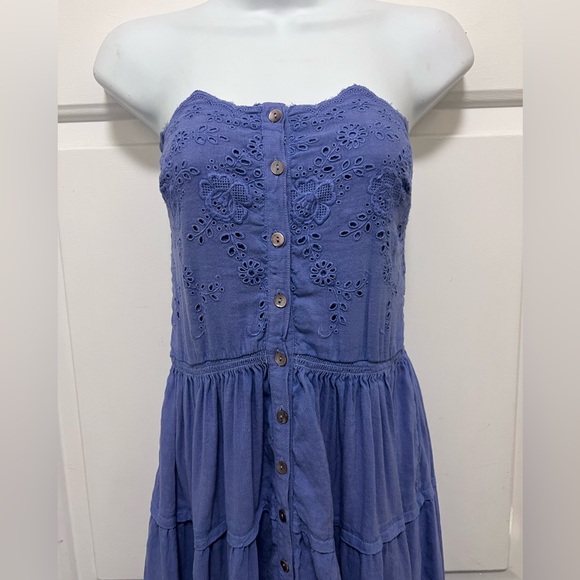 Free People Evelyn Eyelet Midi Dress Size M - Picture 4 of 5